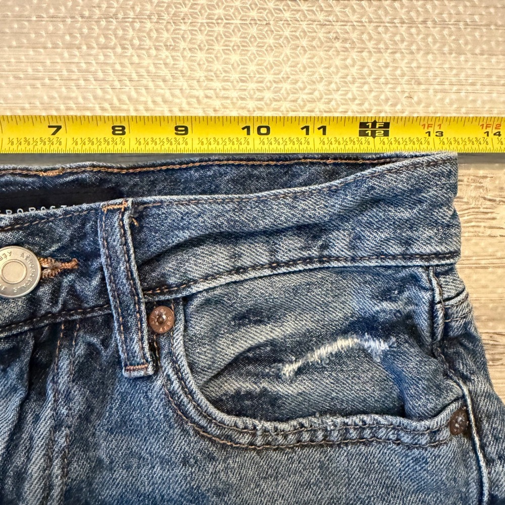 Aeropostale Mom Short Womens 0 Blue Distressed High Rise Denim Cut Offs Grunge - Picture 6 of 11